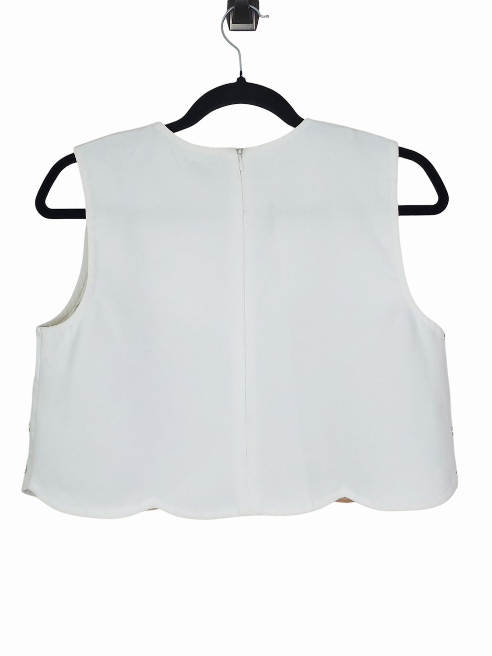 Alexis Tavy Top White Rhinestone Crystal Laser Cut Out Cropped NWT Size S - Picture 4 of 12